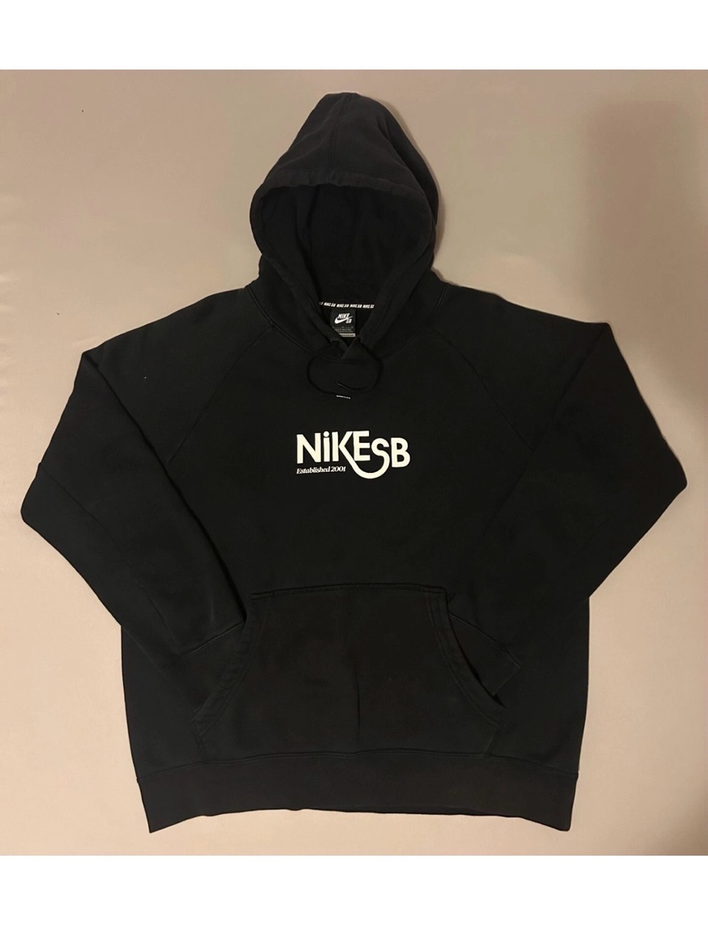 Nike Black Hoodie with White Nike SB Logo